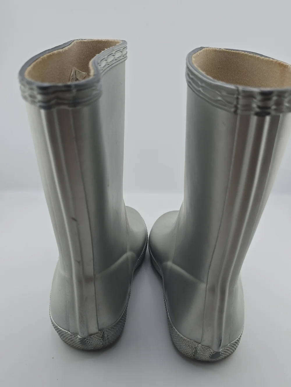 Hunter Metallic Silver Mid-Calf Rain Boots